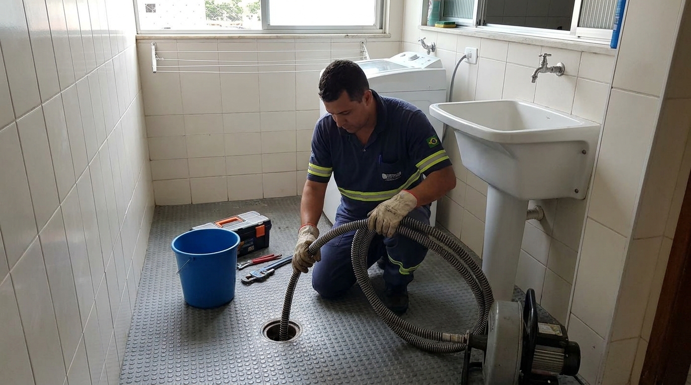 Desentupimento de ralo residencial em Betim‑MG